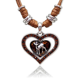 Elk Deer Heart Shape Necklace Pendant for Women