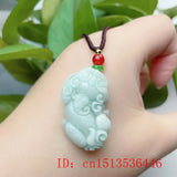 Emerald Jade Pixiu Pendant Necklace Chinese Hand-Carved Healing Amulet Gift