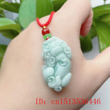 Emerald Jade Pixiu Pendant Necklace Chinese Hand-Carved Healing Amulet Gift
