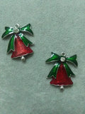 Enamel Christmas Bells Rhinestone Pendants Necklace Bracelets DIY Jewelry
