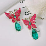 Butterfly Drop Earring Water Drop Cubic Zirconia Wedding Dangle