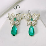 Butterfly Drop Earring Water Drop Cubic Zirconia Wedding Dangle