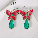 Butterfly Drop Earring Water Drop Cubic Zirconia Wedding Dangle