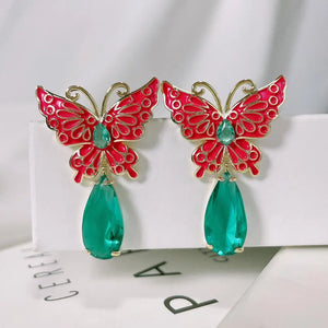 Butterfly Drop Earring Water Drop Cubic Zirconia Wedding Dangle