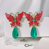 Butterfly Drop Earring Water Drop Cubic Zirconia Wedding Dangle