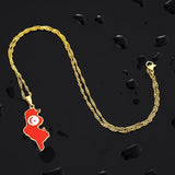 Tunisia Map Flag Pendant Necklace Stainless Steel Charm Jewelry