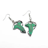 Elven Leaf Enamel Earrings Charm Jewelry