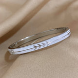 Enamel Painted Leaf Steel Bangle Vintage Arrow Cuff Bracelet
