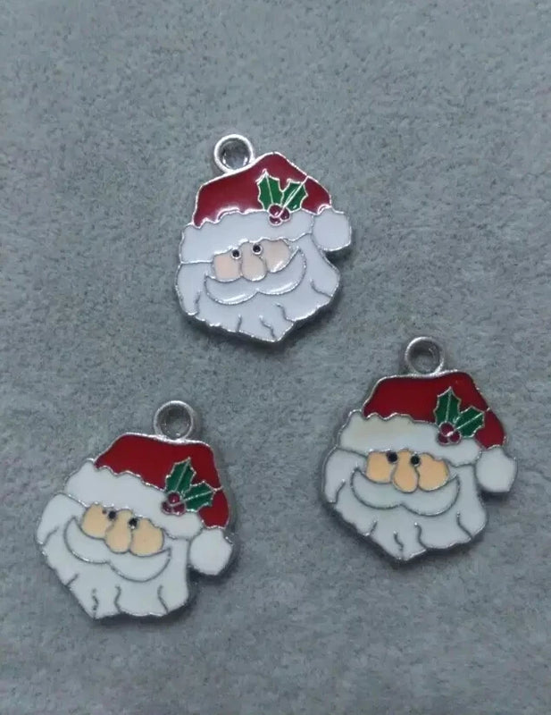 Enamel Santa Claus Small pendants Necklace&bracelets DIY Jewelry C95