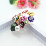 Enamel Sunflower Brooch Famous Paintings Flower Plant Jewelry