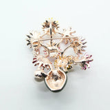 Enamel Sunflower Brooch Famous Paintings Flower Plant Jewelry