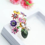 Enamel Sunflower Brooch Famous Paintings Flower Plant Jewelry