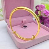 14k Yellow Gold Smooth Bracelet for Women Wedding Jewelry