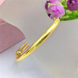 14k Yellow Gold Smooth Bracelet for Women Wedding Jewelry