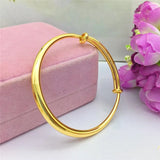 14k Yellow Gold Smooth Bracelet for Women Wedding Jewelry