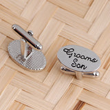 Engraved Groom Son Cufflink for Parents Wedding Anniversary Party
