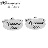 Engraved Groom Son Cufflink for Parents Wedding Anniversary Party