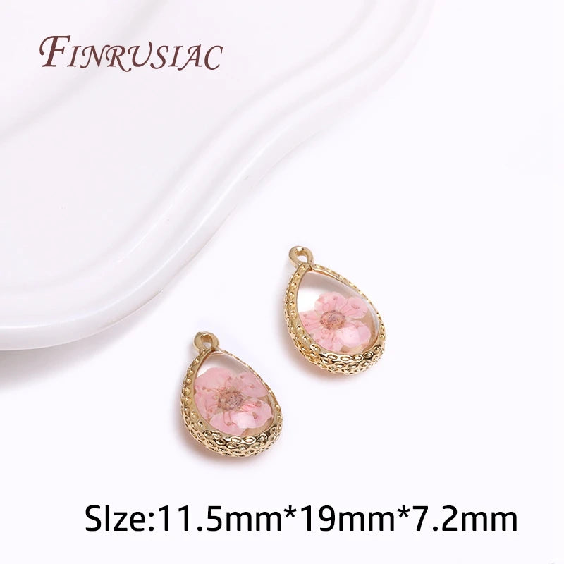 Eternal Flower Water Drop Pendants for Earrings