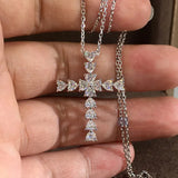 Eternity Cross Pendant Necklace with Heart Zircon