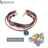 Colorful Fabric Choker 18mm Snap Button Charm Necklace
