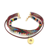 Colorful Fabric Choker 18mm Snap Button Charm Necklace