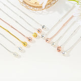 European Pan Charms Bracelet For Women Rose Silver Base Snake Chain Bangles