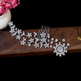 European Bridal Hair Comb Cubic Zirconia Crystal Hair Jewelry