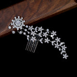 European Bridal Hair Comb Cubic Zirconia Crystal Hair Jewelry