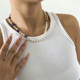 Evil Eyes Chokers Necklaces Bohemian Vintage Beaded Pearl Chain Jewelry