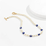 Evil Eyes Chokers Necklaces Bohemian Vintage Beaded Pearl Chain Jewelry