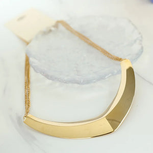 Geometric V-Shaped Metal Necklace Chain for Women Girls