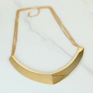 Geometric V-Shaped Metal Necklace Chain for Women Girls