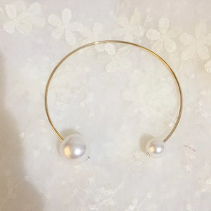 Exaggerated Large Pearl Necklace Women Silver Clavicle Chain Jewelry