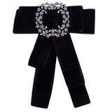 Exaggerated Rhinestone Dress Shirt Brooches Pin Bow Tie Accessories