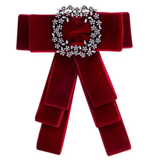 Exaggerated Rhinestone Dress Shirt Brooches Pin Bow Tie Accessories