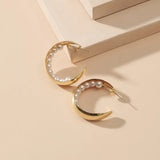 Exaggerated Style Pearl Beads Hoop Earrings Wedding Jewelry