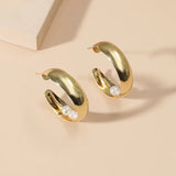 Exaggerated Style Pearl Beads Hoop Earrings Wedding Jewelry