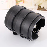 Exaggerated Punk Charm Leather Bracelet for Men