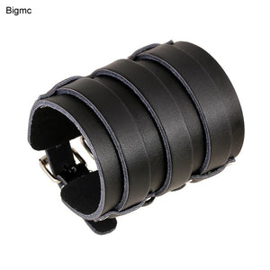 Exaggerated Punk Charm Leather Bracelet for Men