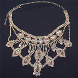 Chunky Chain Rhinestone Choker Necklace for Women