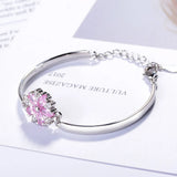 925 Silver Sakura Cherry Blossoms Flower Bracelet