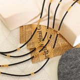 Cloth Rope Necklace Stainless Steel Beads Lolita Women's Collar Chain