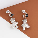 Bear Agate 925 Sterling Silver Earrings for Women Girls