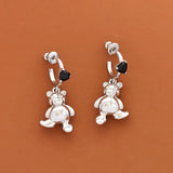 Bear Agate 925 Silver Earrings Women Girls Party Gift Jewelry