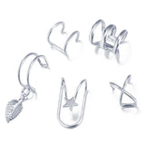 Rhinestone Ear Cuff Earrings Christmas Gift Clip-On Jewelry
