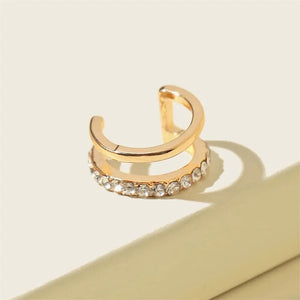 Rhinestone Ear Cuff Earrings Christmas Gift Clip-On Jewelry