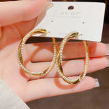 Metal Twist Pearl Earrings