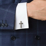 Men's Cross Shape Metal Cufflinks Enamel Cuff Accessories