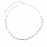 Eye CZ Pendant Choker Necklace 925 Sterling Silver