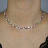 Eye CZ Pendant Choker Necklace 925 Sterling Silver